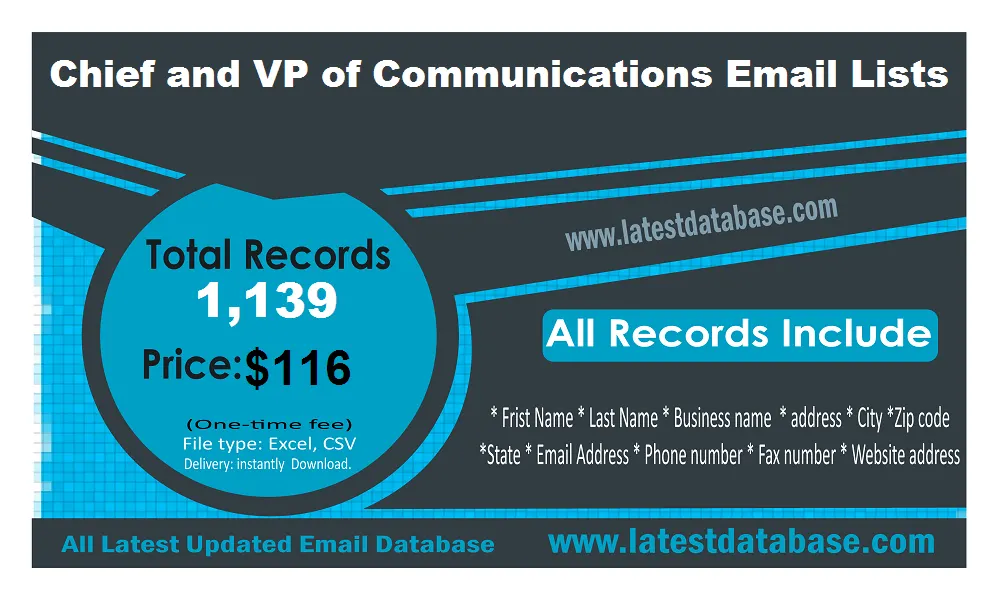 VP Communications Officer Email Lists