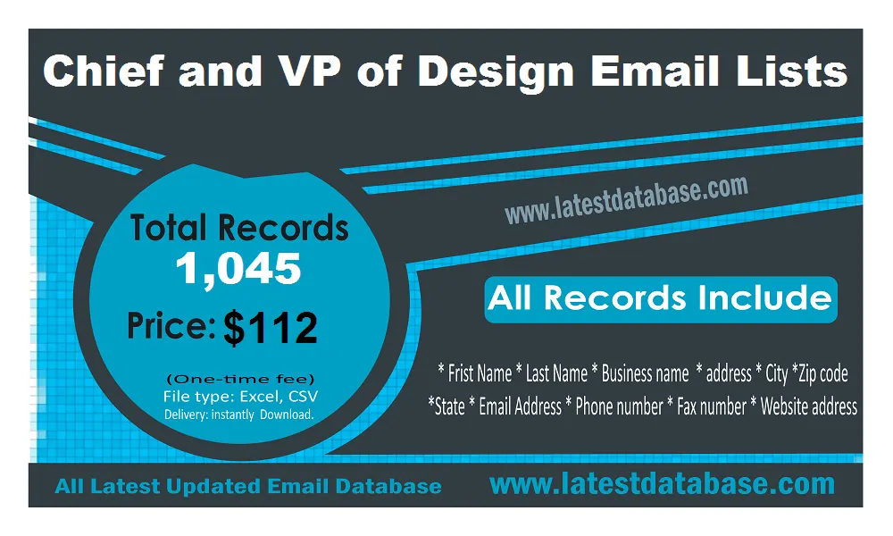 VP Design Officers Email Lists