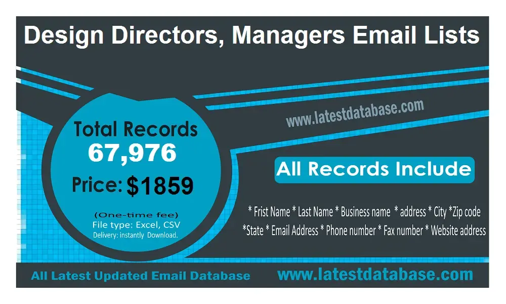 Design Directors Managers Email Lists