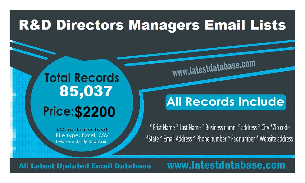 R&D Directors Email Lists