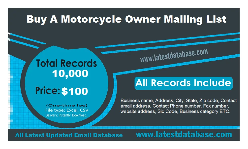 Buy A Motorcycle Owner Mailing List